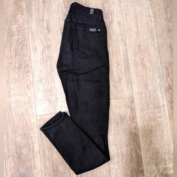 7FAMK Black High Waisted B(air) Denim Size 25 - Picture 4 of 9